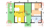 Проект двухэтажного каркасного дома Волхов 8 на 6 для дачи и ПМЖ с большоей террасой и кухней-гостиной	  - превью